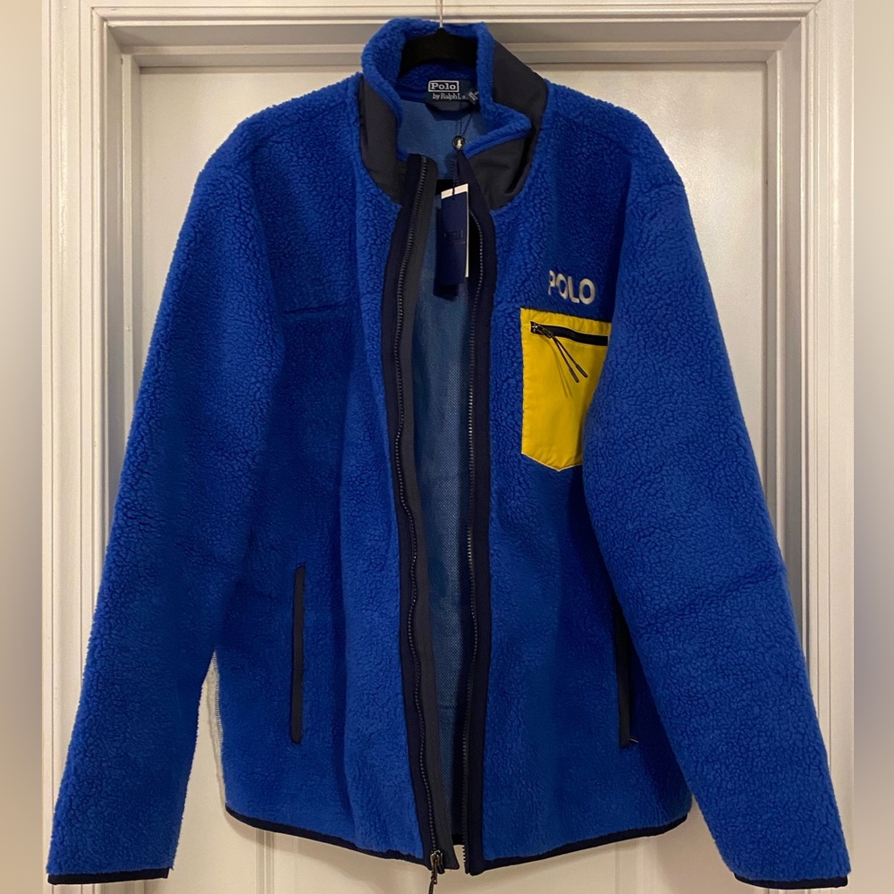 New with tags Polo Ralph Lauren high pile fleece 92 ski jacket XL - Picture 2 of 3
